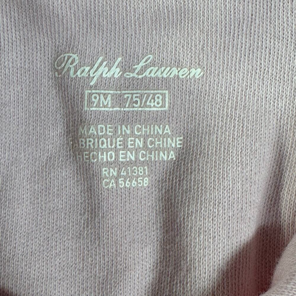 Ralph Lauren Baby 9M Lot of 2 Pink One Piece Outfits 1 footed and 1 Non footed - Picture 5 of 12